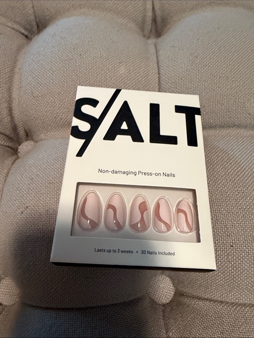 SALT Pink Nude Abstract Wave Press-On Nails